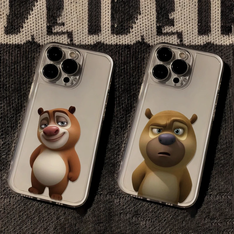 卡通可爱熊大适用苹果16promax情侣手机壳15太空壳小米华为14防摔