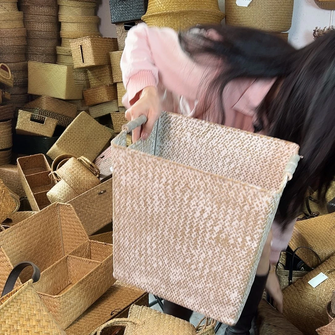 编织带草编包/草编收纳盒微瑕疵
