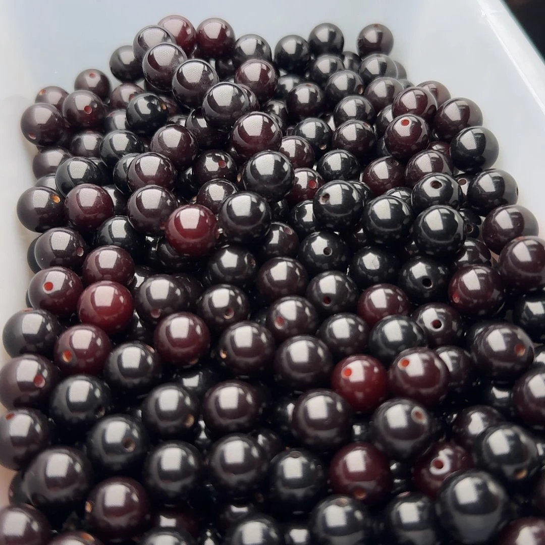 菩提根/象牙果吊坠120颗烟墨12圆