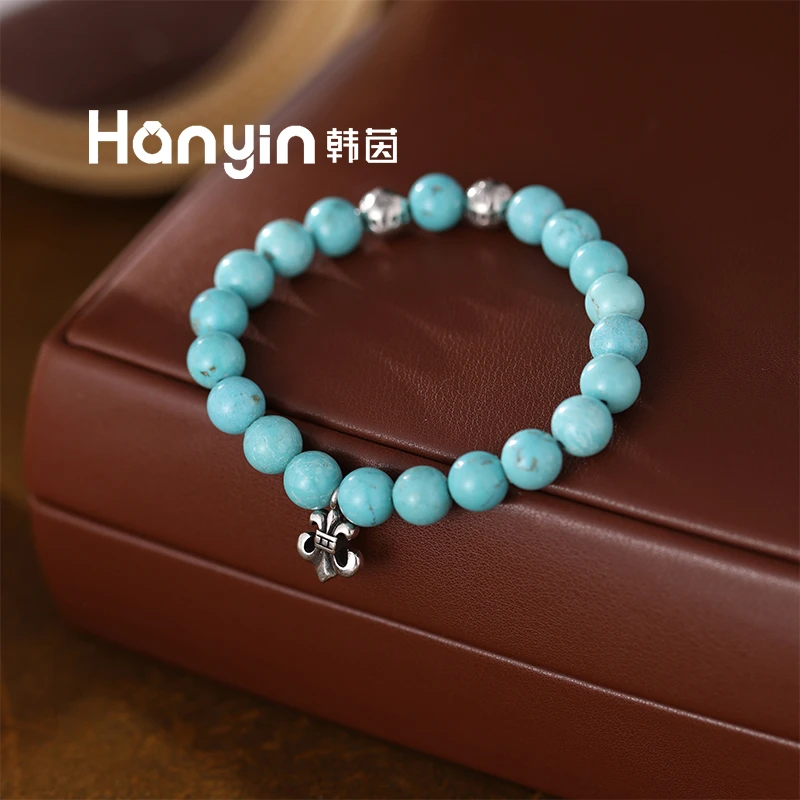 铜合金手链 高定做旧克罗风十字架鸢尾花手链AAA