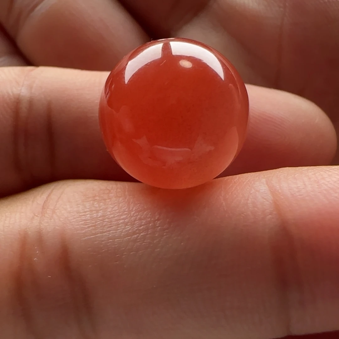 南红玛瑙未镶嵌圆珠14.5棉点