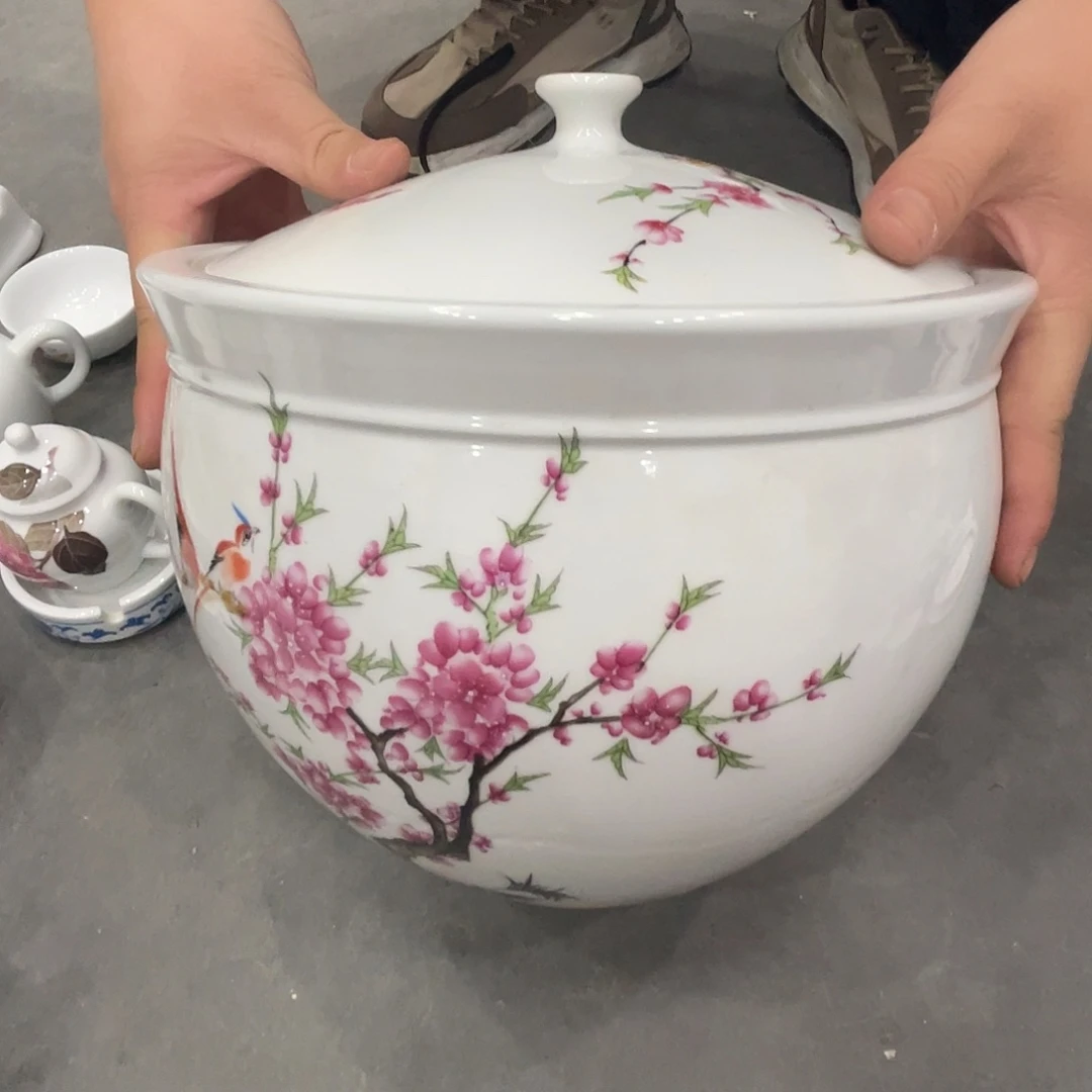 醴陵老厂瓷放福利微瑕慎拍米缸3000毫升