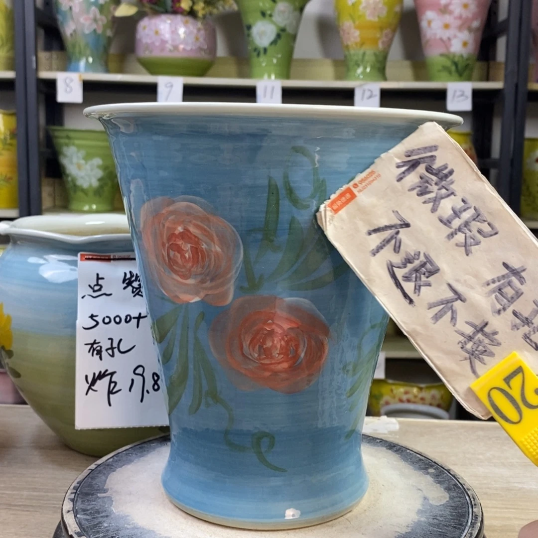景德镇手工手绘陶瓷花盆