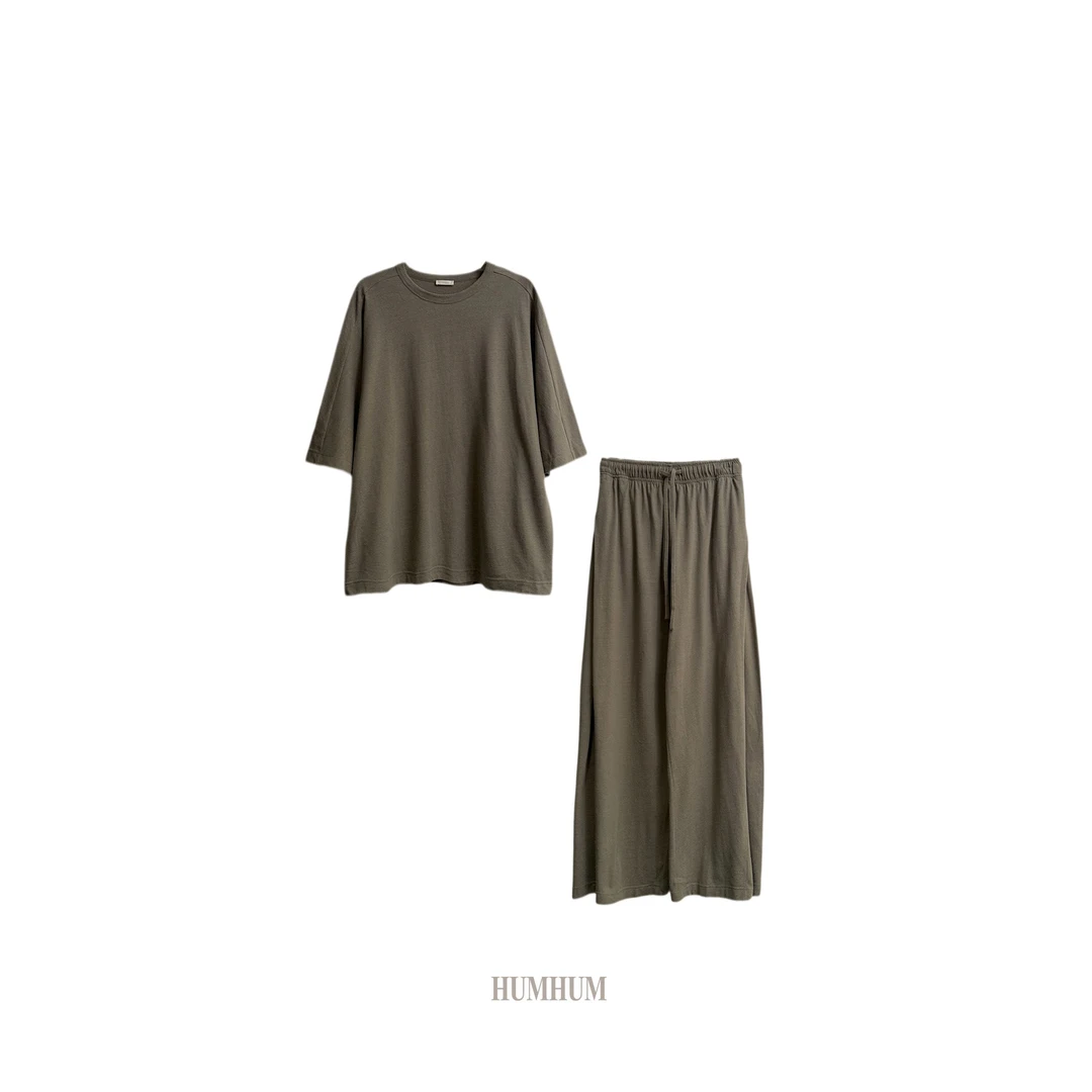 HUMHUM | 松弛时髦精冷颗粒肌理降燥T恤套装
