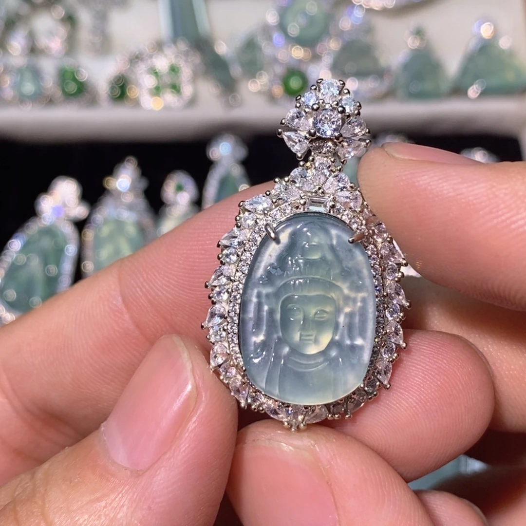 翡翠未镶嵌颈饰天然