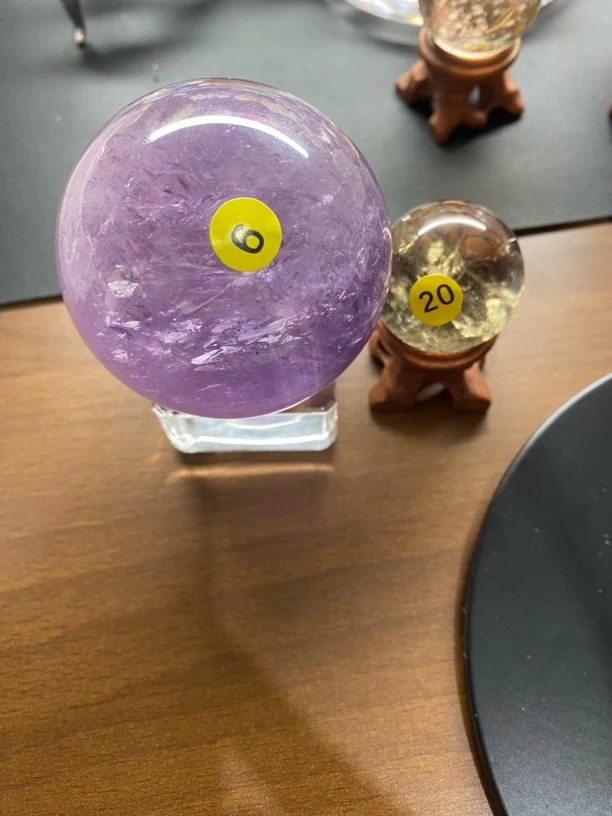 天然黄水晶球➕紫水晶A068
