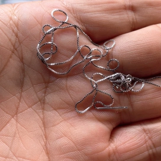 翡翠未镶嵌颈饰银链