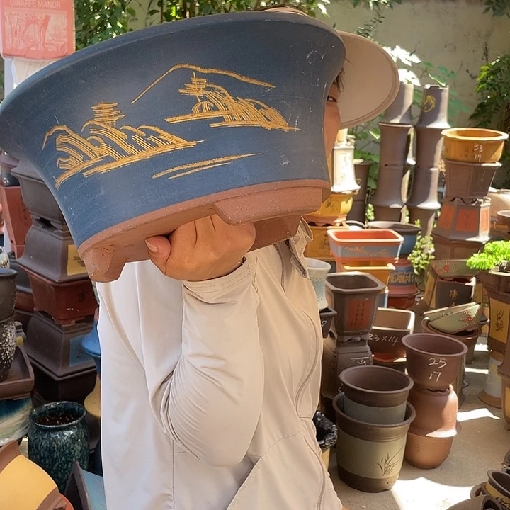 33蓝票口花盆紫砂花盆