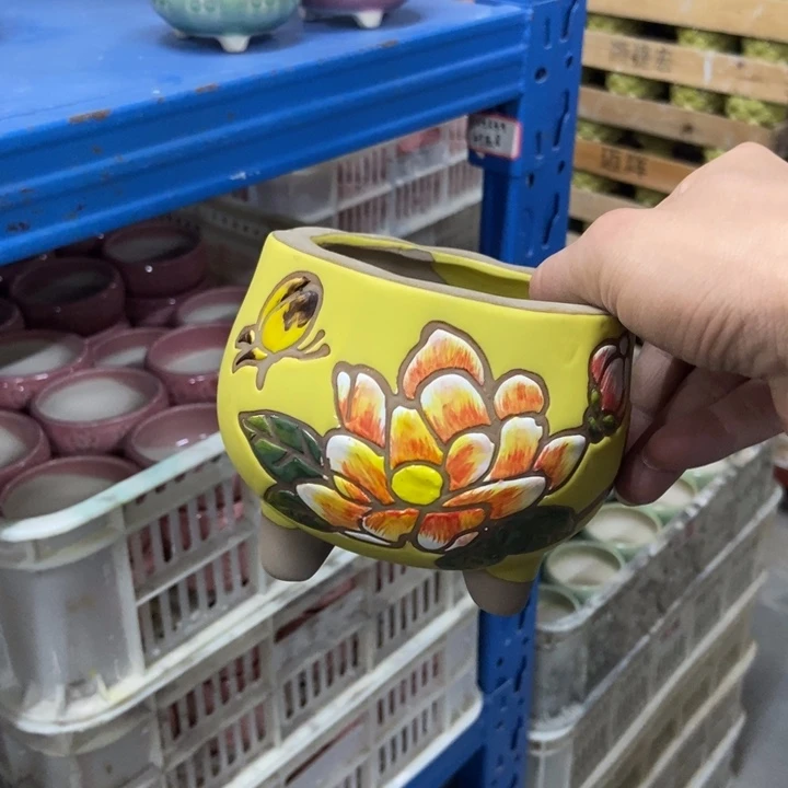 陶瓷花盆单场满9.9发10.5*9.5