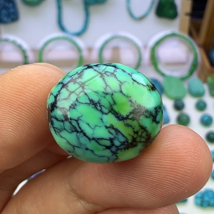 云盖高瓷嫩绿网花枣珠