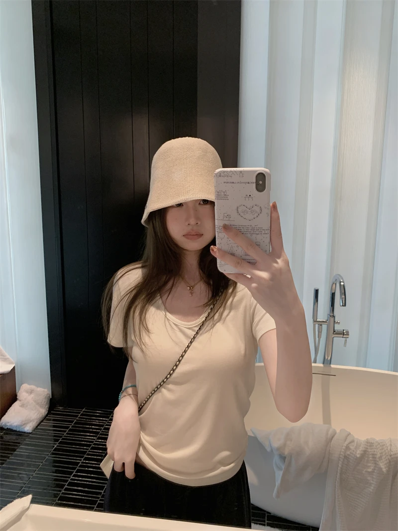 【OPENING自制】面膜tee 夏季圆领百搭纯色舒适软糯短袖T恤