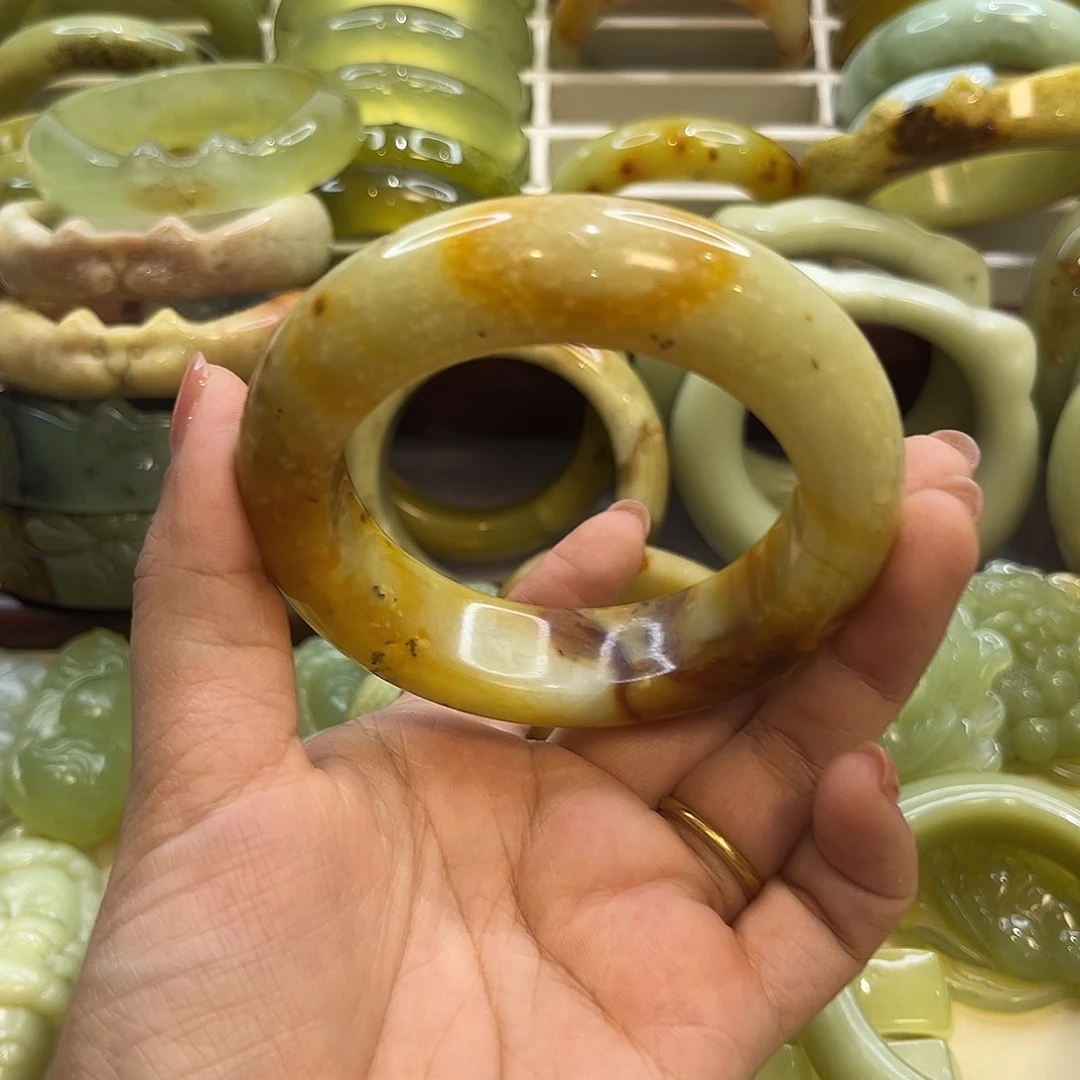 蛇纹石玉未镶嵌手镯1号58.5