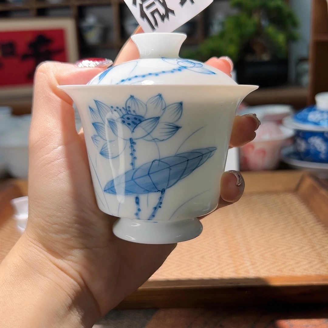 【闪购商品】瑕疵 手绘 盖碗