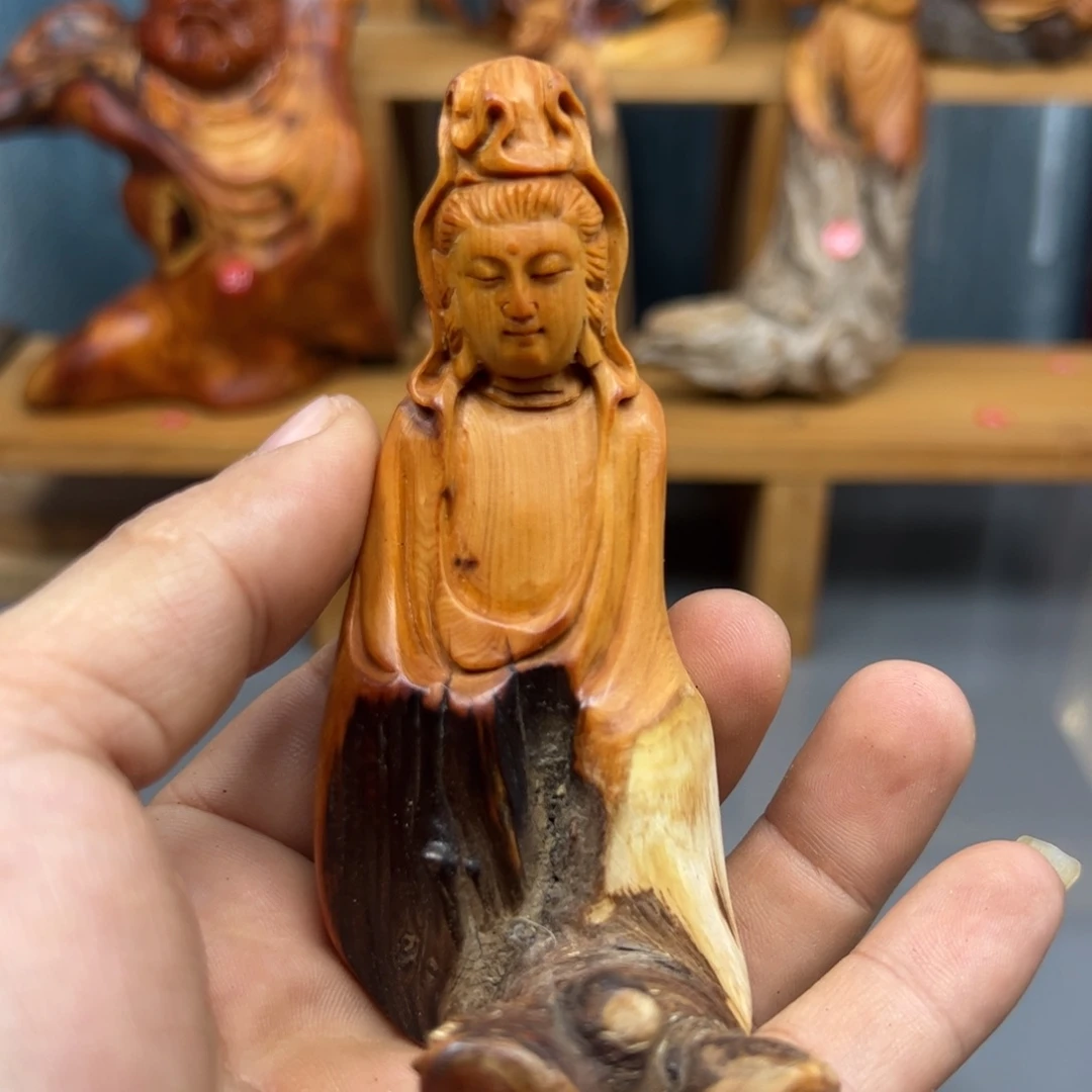 茗***坊木崖柏木摆件手把件，