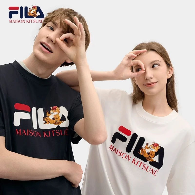 Fila/斐乐【小狐狸联名】夏情侣时尚户外针织短袖衫T恤F11M529101F