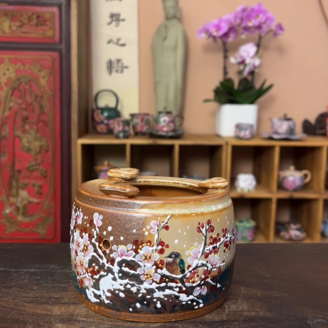 柴烧纯手工手绘陶瓷