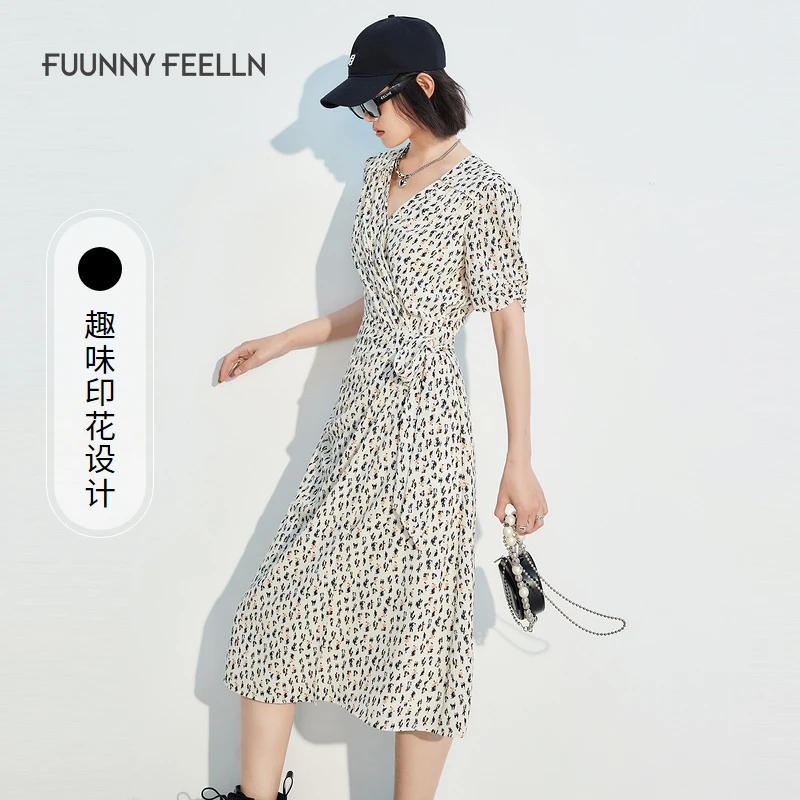FF||仿佛夏季连衣裙碎花收腰修身高端气质女款复古显瘦服装女裙子