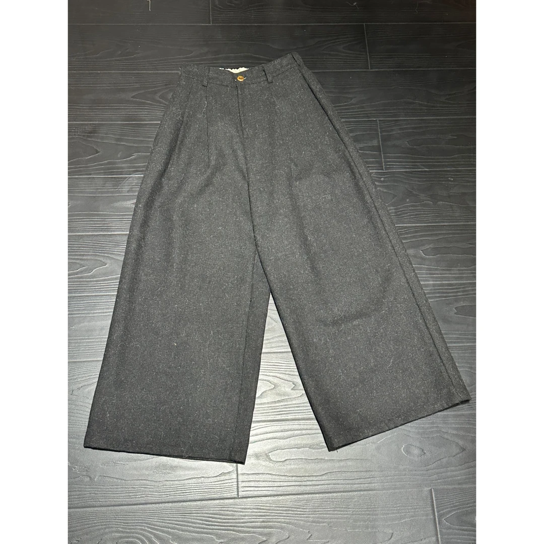 【轻奢感】30羊 简约宽松阔腿裤秋冬百搭休闲保暖显瘦高腰直筒复古