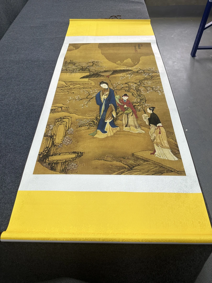 180*72（雪艳图）客厅茶室办公室高精复原软装挂画手工装裱