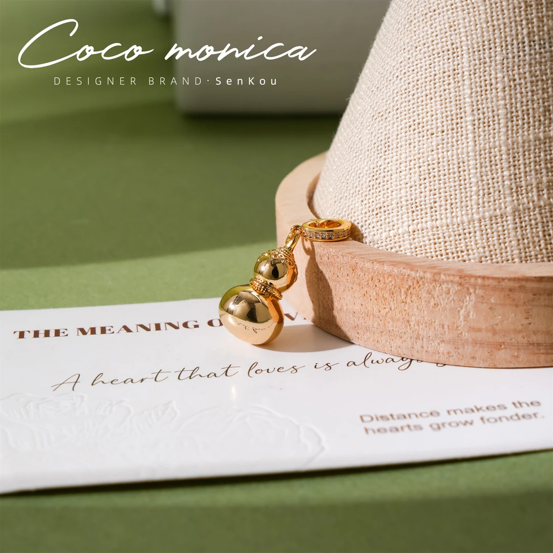 铜合金吊坠 葫芦气质时尚百搭复古古风小众镶嵌 AD418