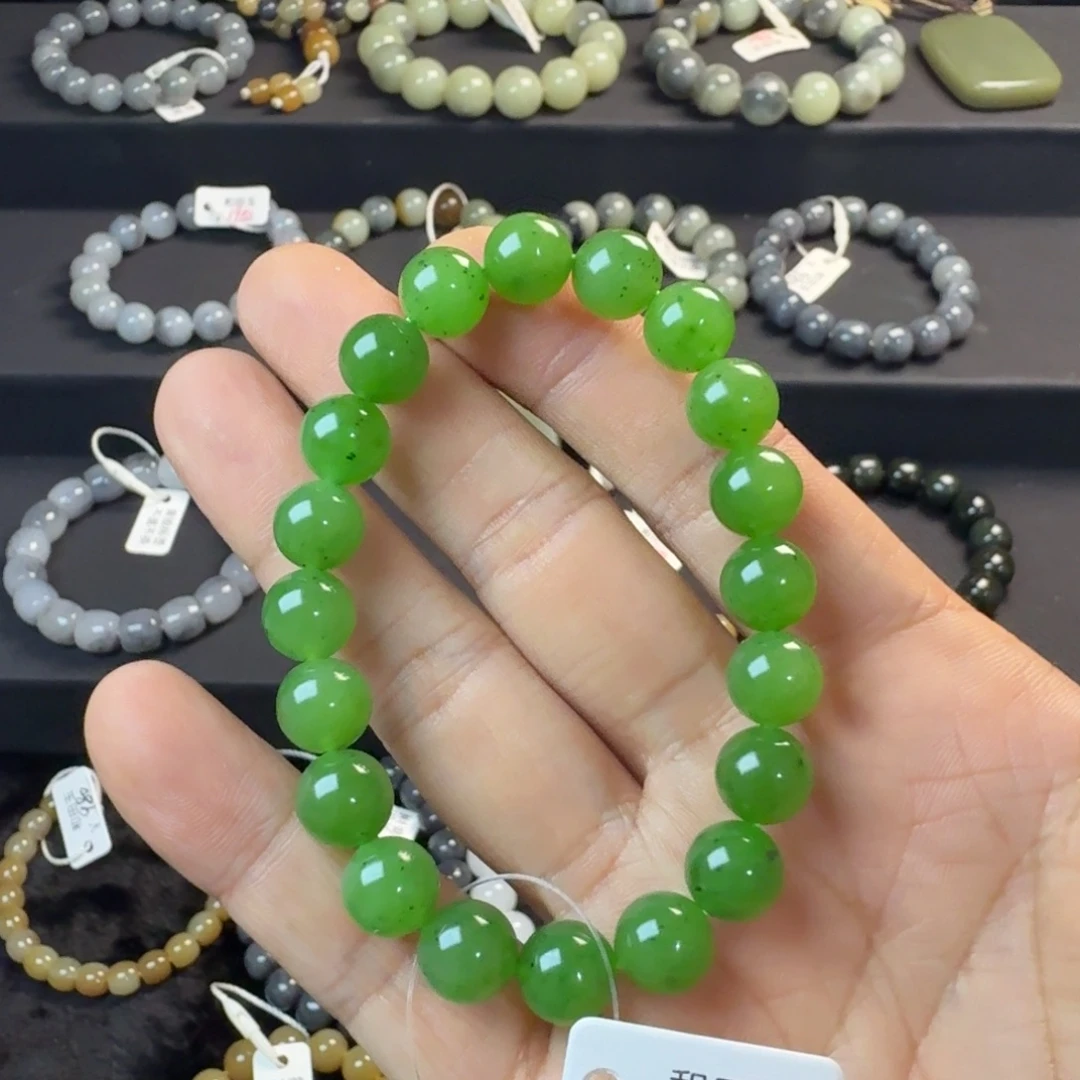 和田玉未镶嵌手链（NGTC国检证书）俄料碧玉卡10