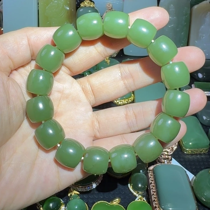颈饰未镶嵌和田玉卡14油润细手串