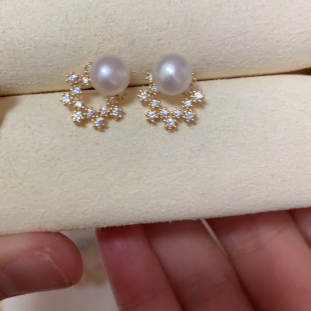 淡水珍珠耳饰合金