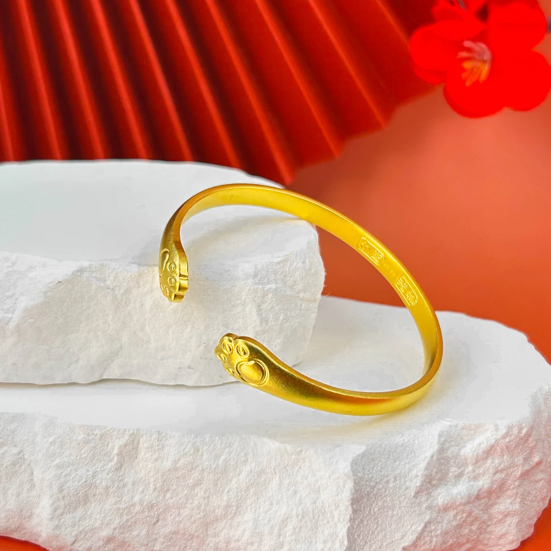 足银手镯 猫爪手镯重版