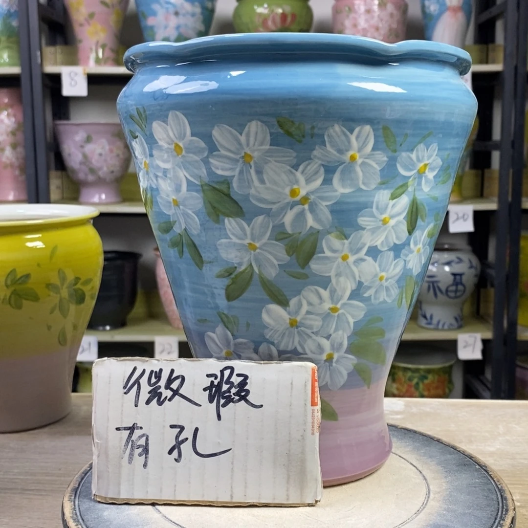景德镇手工手绘陶瓷花盆