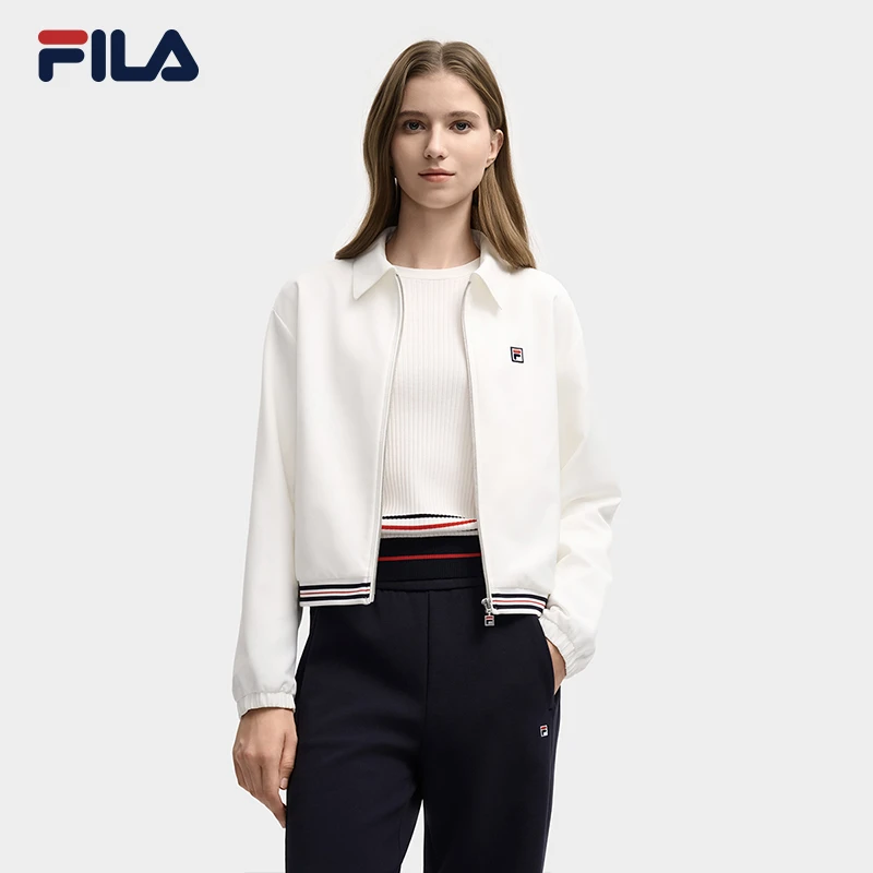 Fila/斐乐2025新款女士休闲轻盈运动梭织简约外套F11W548709F