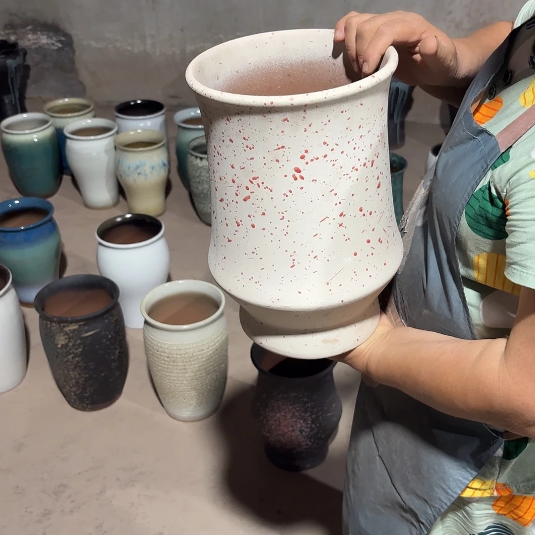 紫砂花盆口20高30