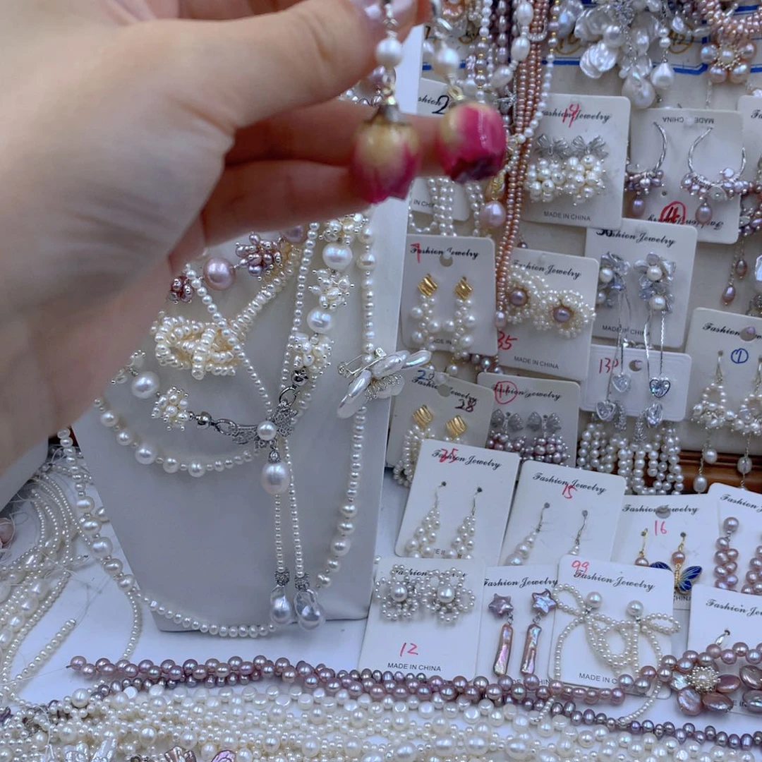 颈饰银S925镶嵌淡水珍珠