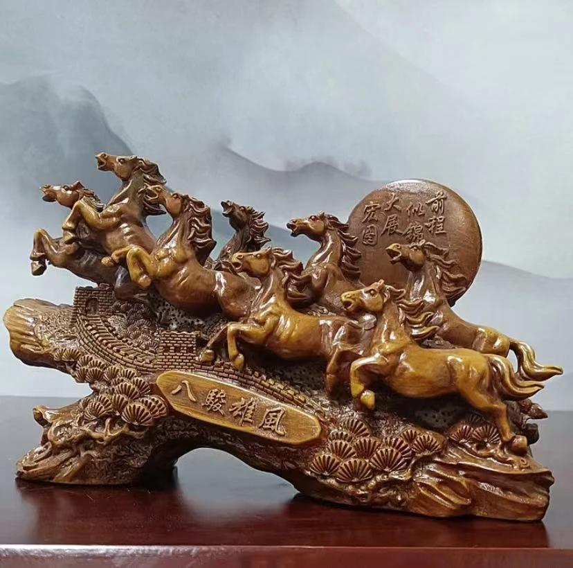 八骏雄风八骏马中式入户玄关客厅办公室开业礼品长38