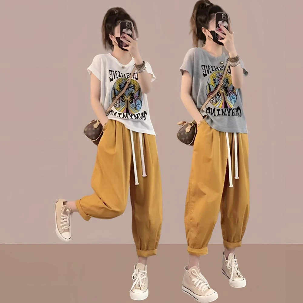 2025年夏季爆款韩版时尚高级感套装女小个子休闲潮流透气两件套