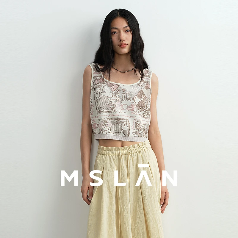 MSLAN「姆明联名」2025年秋季新款时尚满版提花宽肩带MHCB435