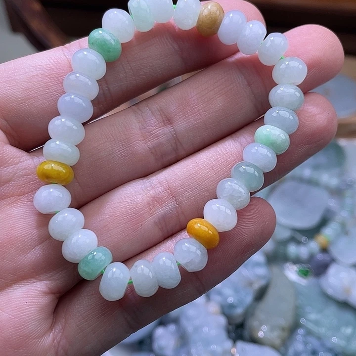 翡翠银S925镶嵌颈饰鼓珠