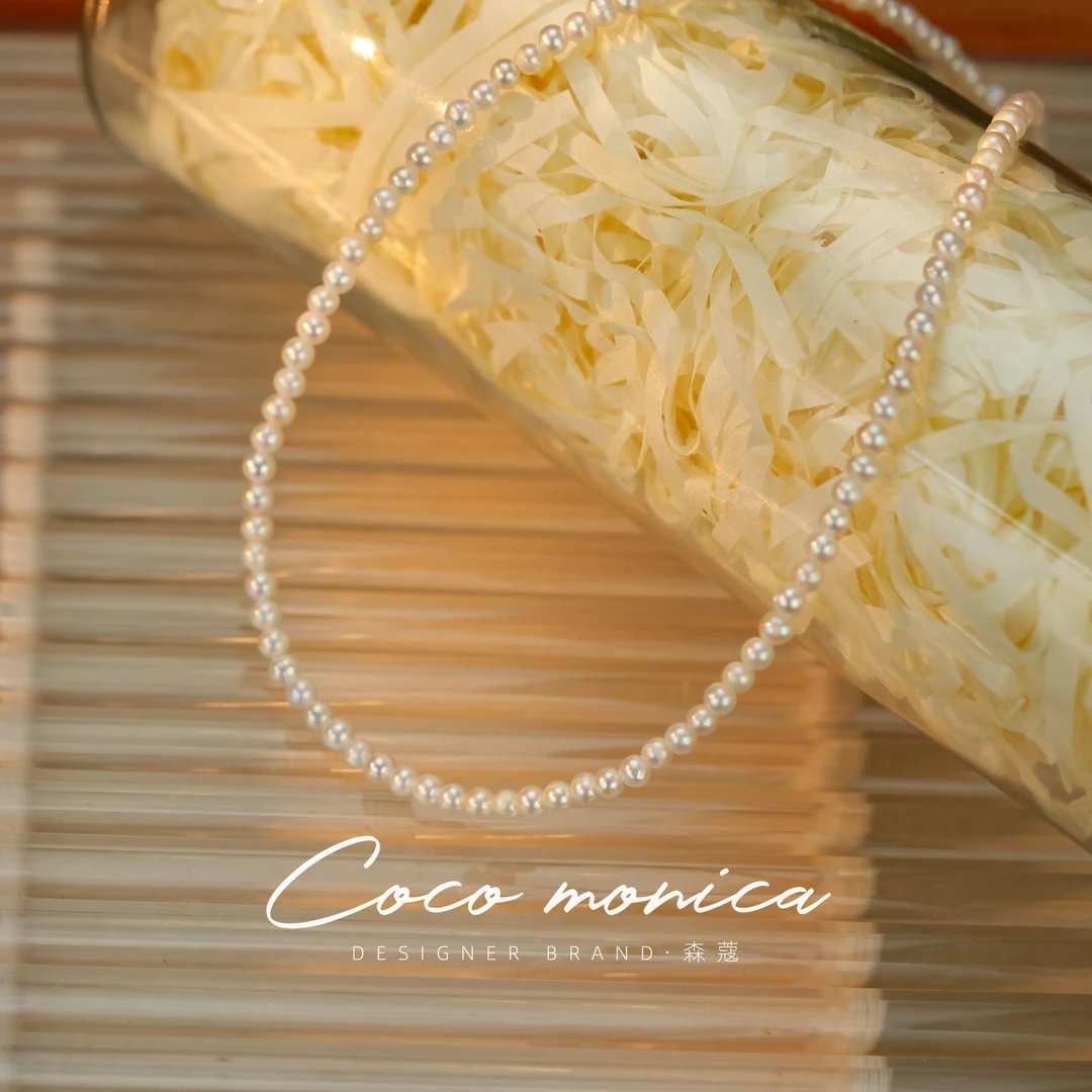 【小霞珠宝】轻奢珠链真品925银小米珠 气质女王百搭项链WA769