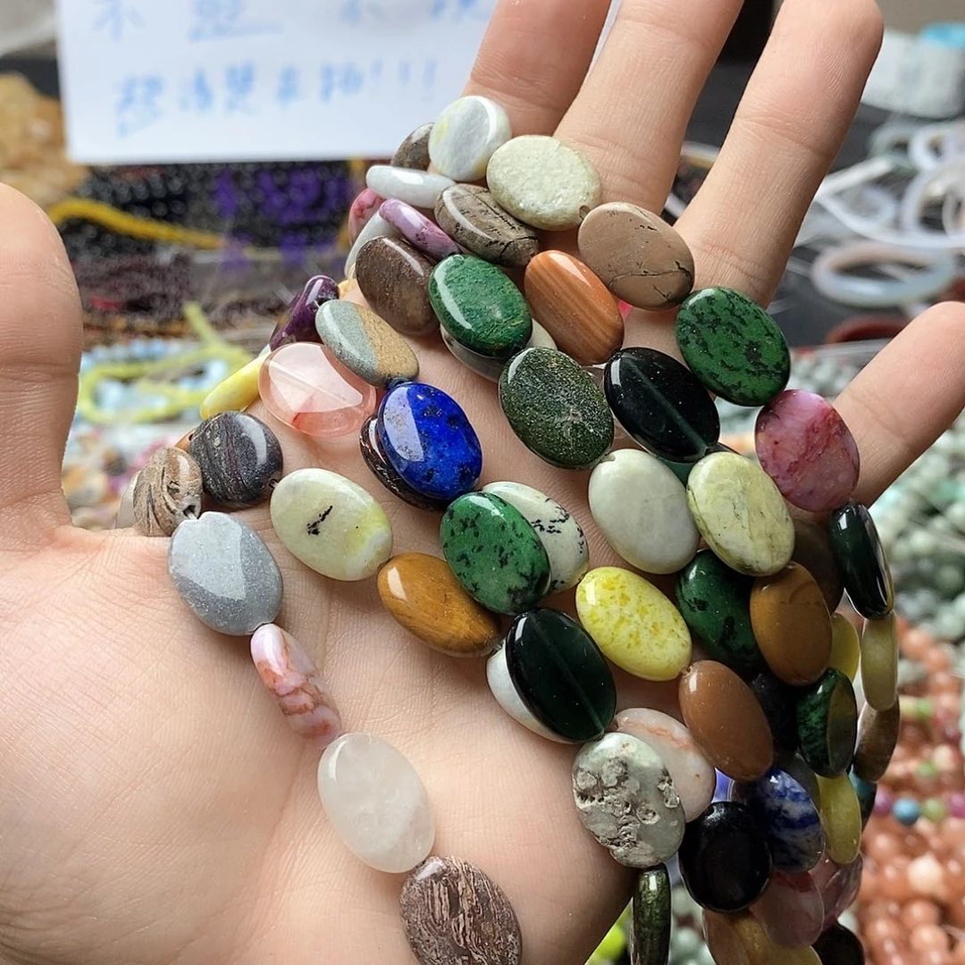 玛瑙/玉髓未镶嵌珠宝半成品一条天然多宝混珠A91