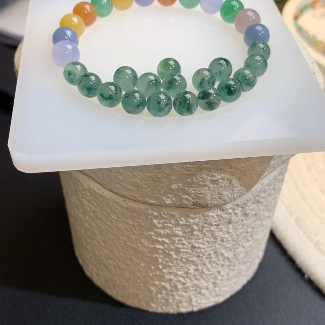 散珠翡翠天空蓝飘蓝花，6.5mm一颗