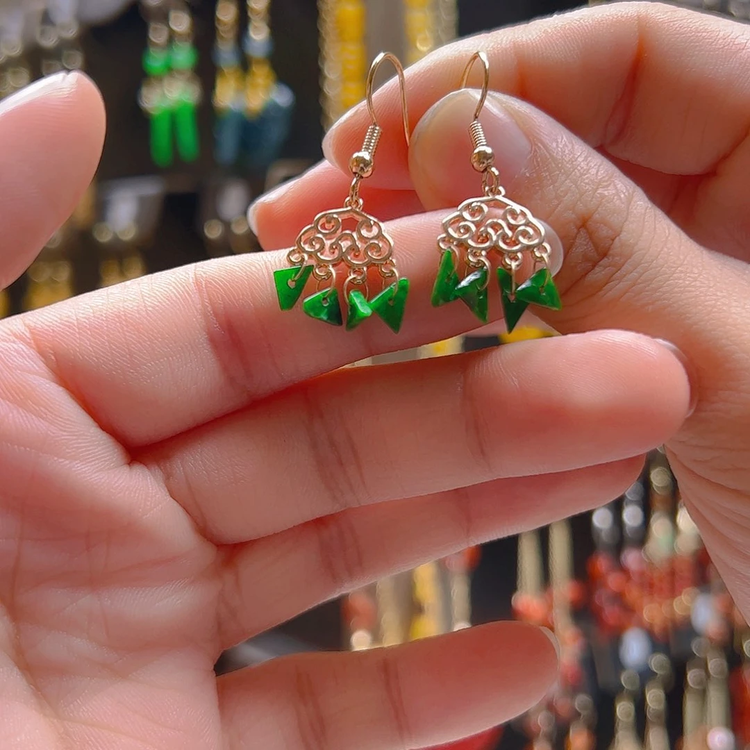 翡翠合金耳坠翡翠