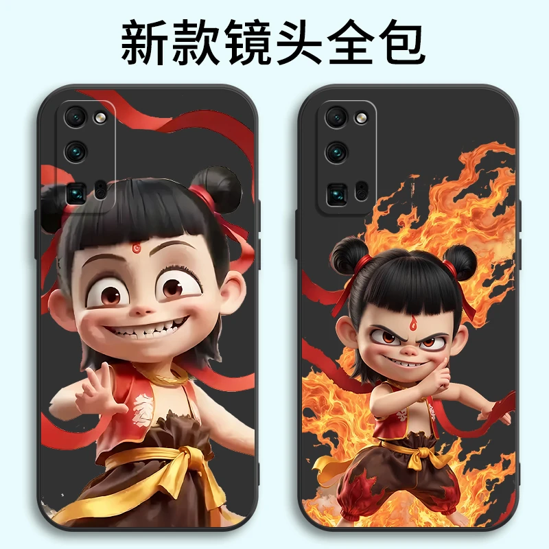 适用Honor荣耀30 30S S30PRO手机壳30Pro+新款哪吒液态硅胶软壳套