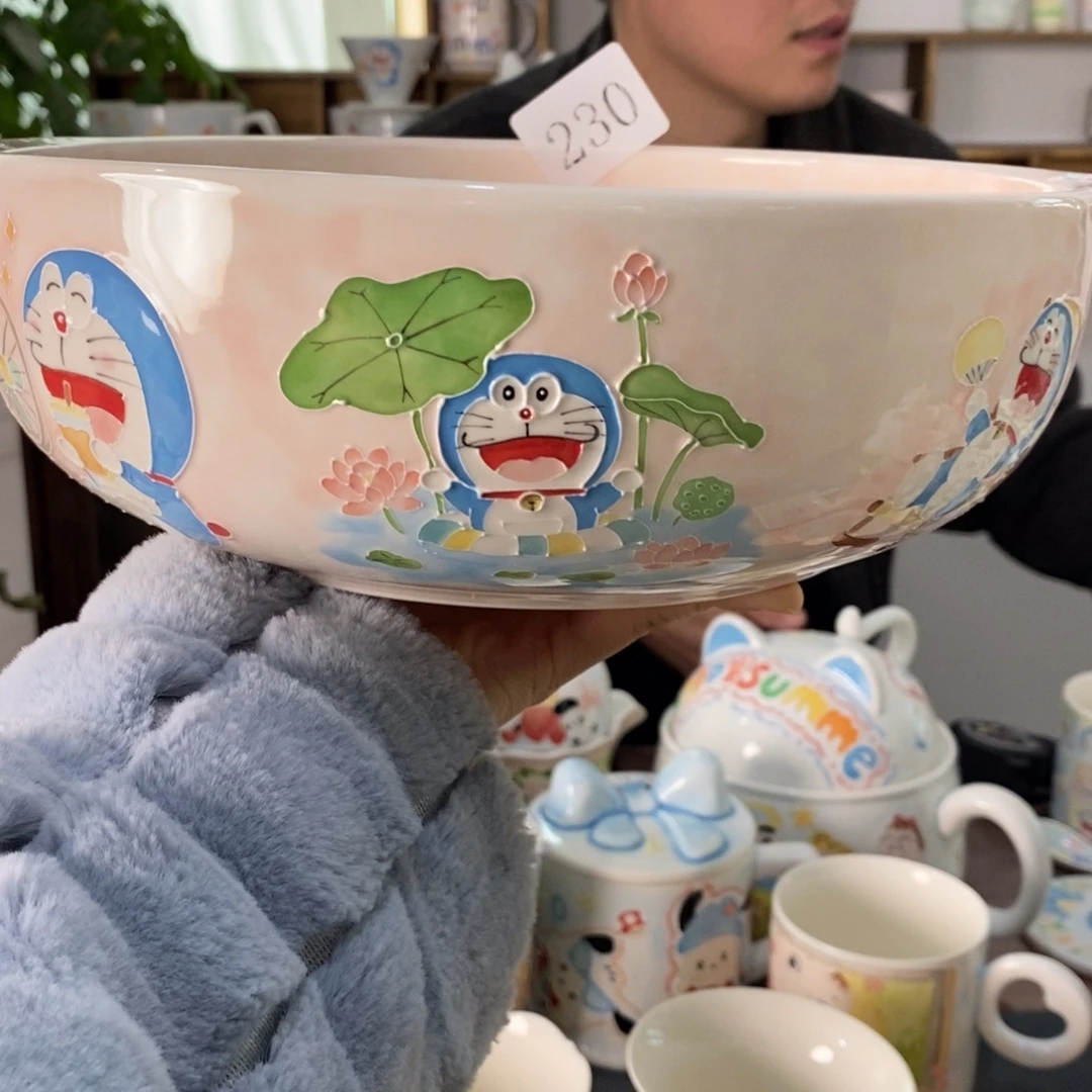 A***行瓷片景德镇釉下彩手绘