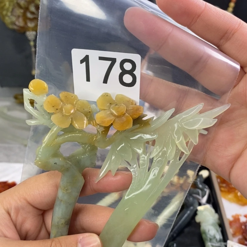 【闪购商品】岫玉发饰未镶嵌晶***晶