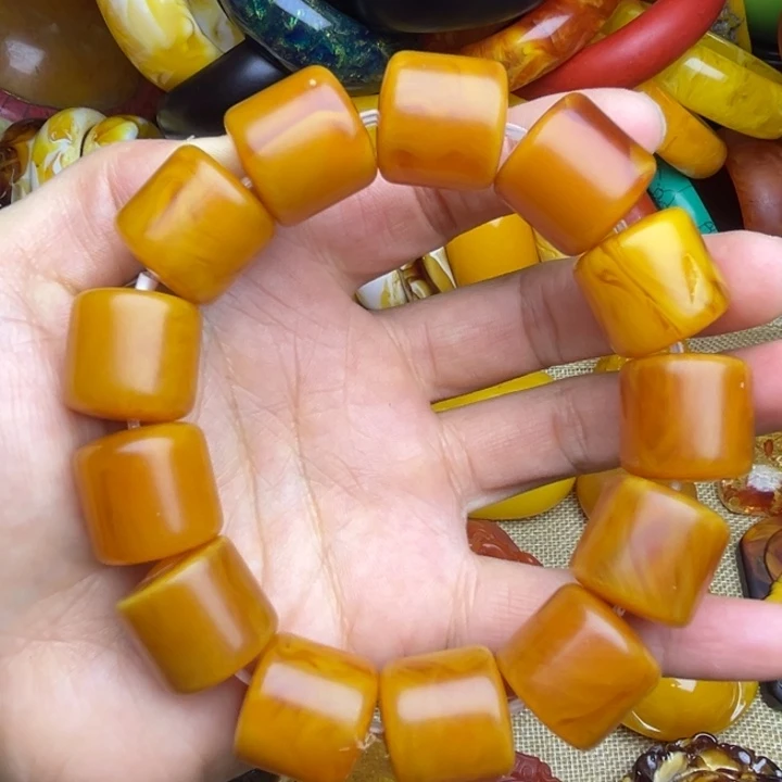 琥珀未镶嵌手链蜜蜡