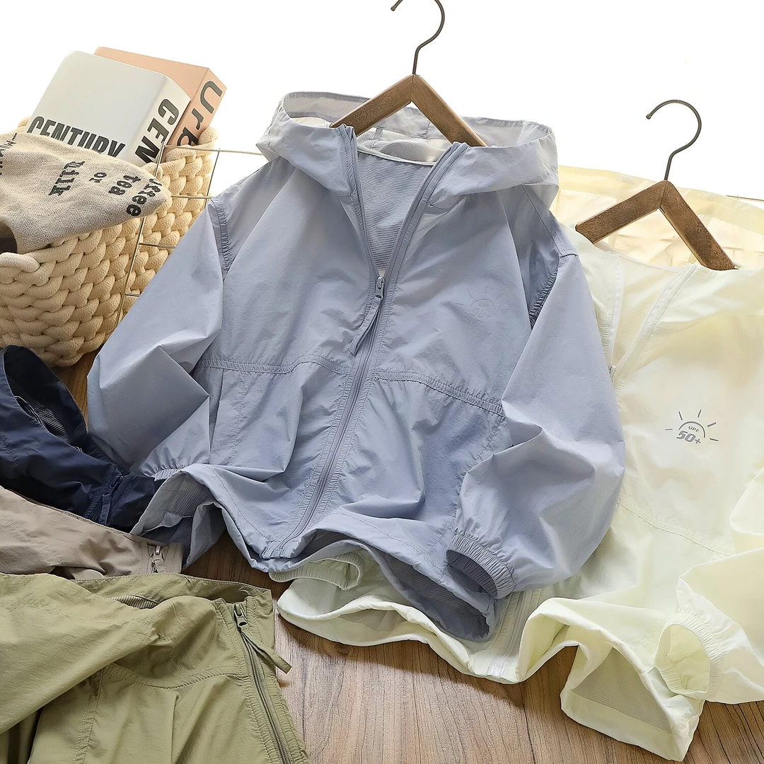 肉肉家-【防晒户外无压力】儿童夏季轻量凉爽透气连帽外套