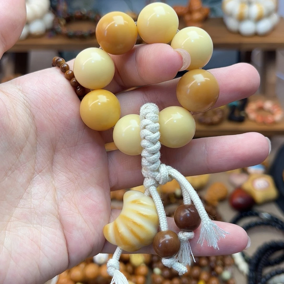 菩提根/象牙果手串手捻搭配牛角包