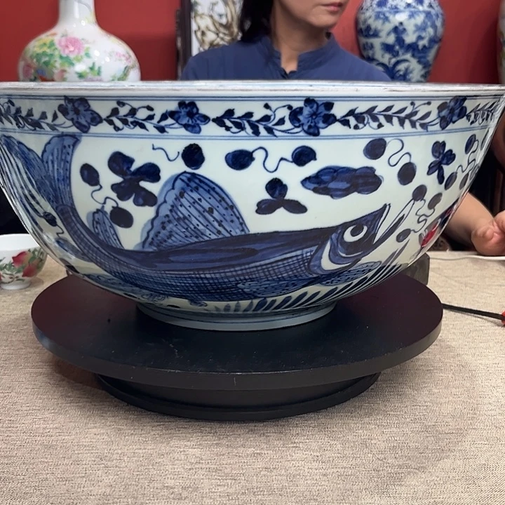 碗靑花鱼藻纹大碗