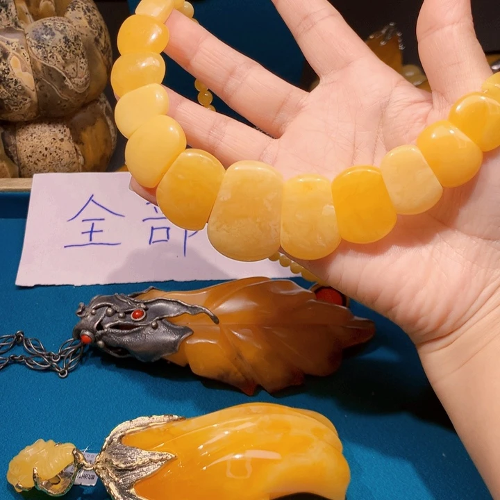 琥珀颈饰未镶嵌波兰设计款琥珀蜜蜡