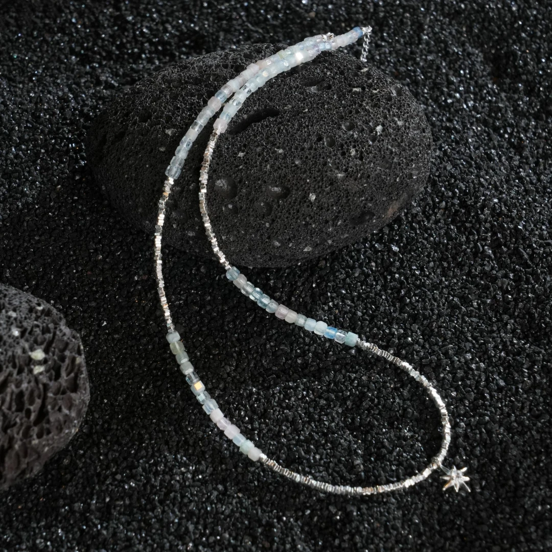 链子925银合成锆石 制道珠宝摩根星梦项链锁骨链女42+5cm（LN0009）