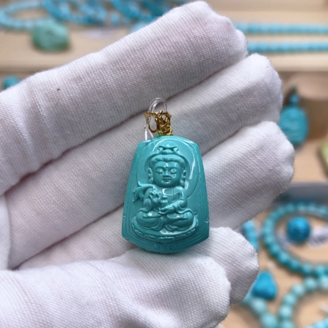 绿松石18K金镶嵌珠宝奇石